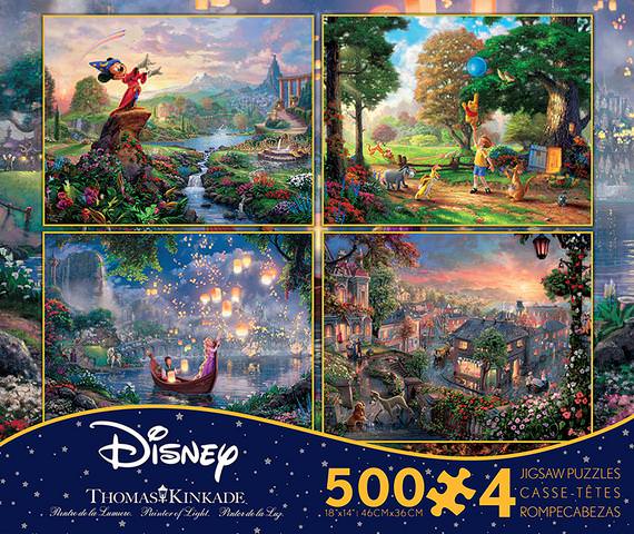 Thomas Kinkade The Disney Collection 4 in 1 Multipack-Fantasia, Winnie the Pooh, Rapunzel, Lady and the Tramp
