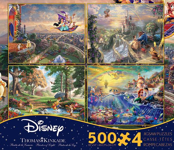 Thomas Kinkade The Disney Collection 4 in 1 Multipack-Aladdin, Beauty & The Beast, Winnie the Pooh, Little Mermaid