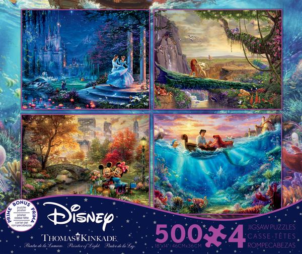 Thomas Kinkade The Disney Collection 4 in 1 Multipack-The Lion King, Mickey and Minnie Mouse, Cinderella and the Little Mermaid