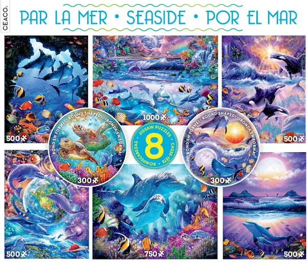 Seaside: 8-in-1 Puzzles (300, 500, 750 1000 pc puzzles)