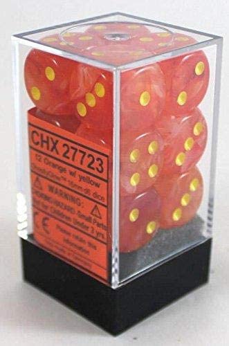 Chessex Ghostly Glow 16mm D6 Dice Block (12-Dice)