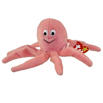 Beanie Baby: Inky the Octopus (Pink, with Mouth)