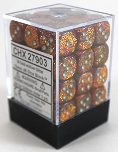 Chessex Glitter 12mm D6 Dice Block (36-Dice)