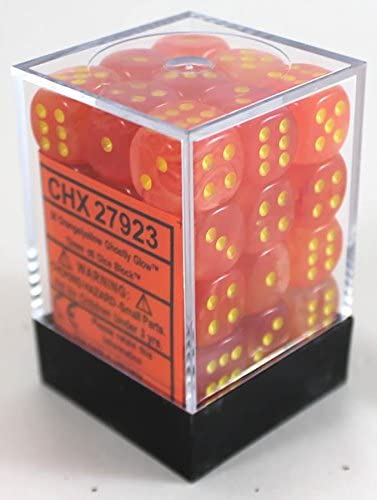Chessex Ghostly Glow 12mm D6 Dice Block (36-Dice)