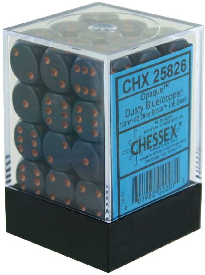 Chessex Opaque 12mm D6 Dice Block (36-Dice)