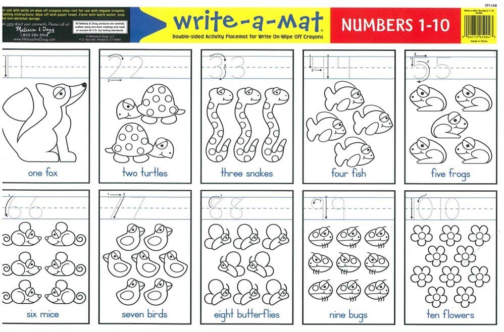 Numbers 1-10 Write-A-Mat