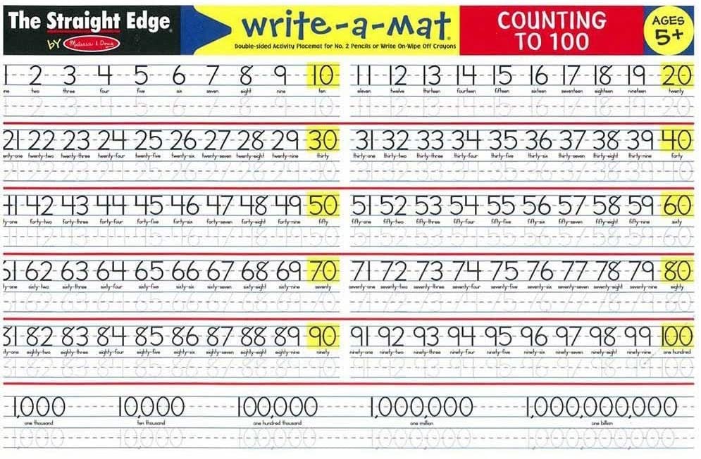Counting to 100 Write-A-Mat