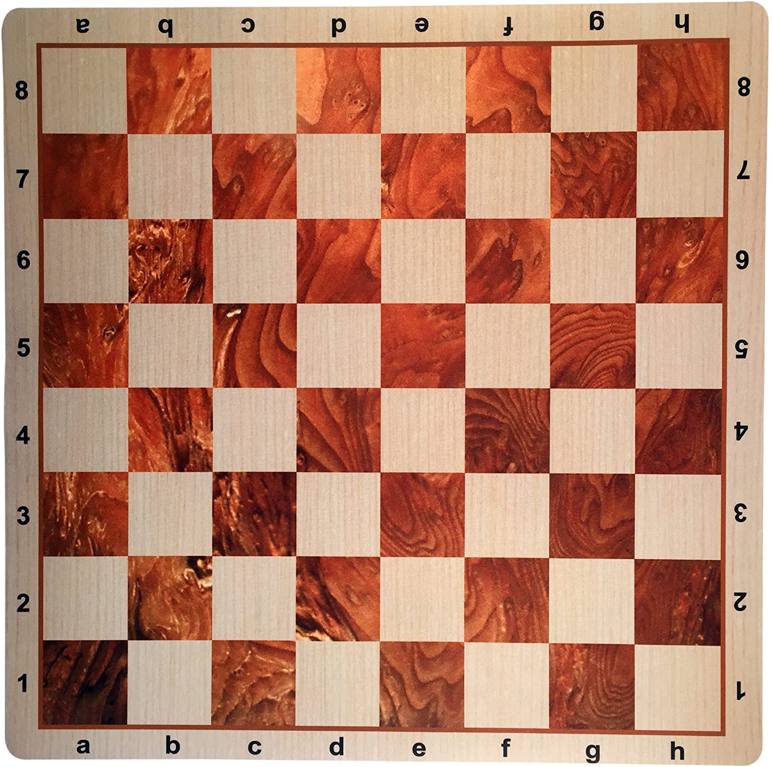 Walnut/Oak Grain Mousepad Chessboard - 20"