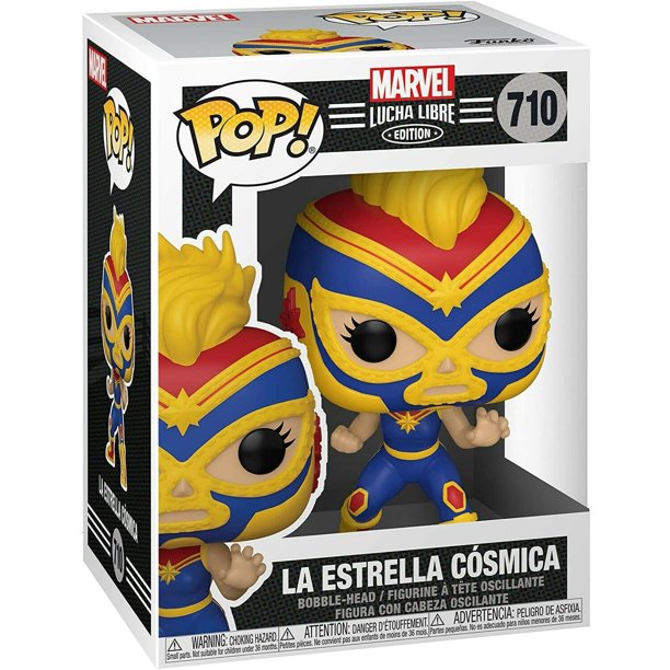 Marvel Luchadores: Captain Marvel Pop! Bobble Head (701)