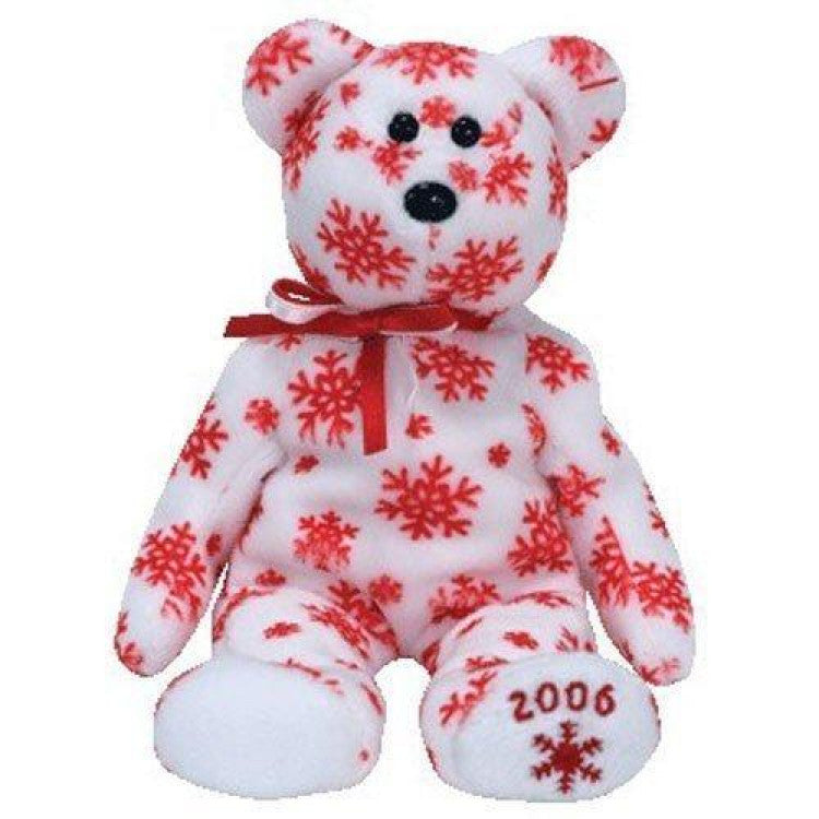 Beanie Baby: Snowbelles the Bear (White with Red Flakes)