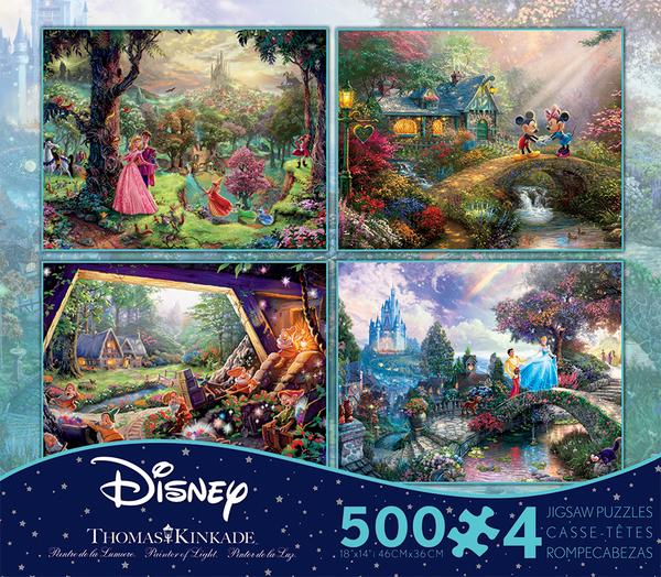 Thomas Kinkade The Disney Collection 4 in 1 Multipack - Sleeping Beauty, Mickey & Minnie Mouse, Snow White & Seven Dwarfs, and Cinderella