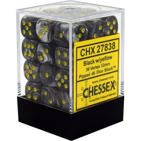 Chessex Vortex 12mm D6 Dice Block (36-Dice)