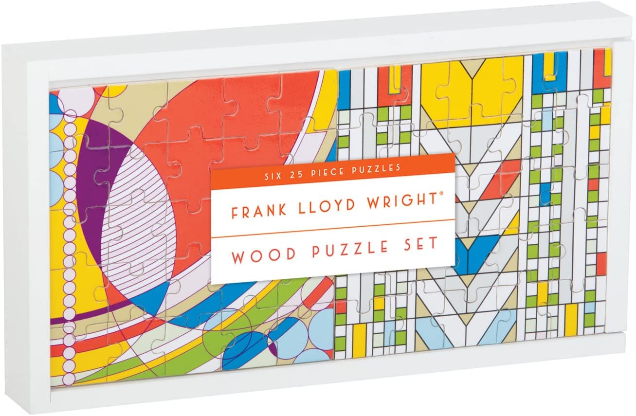 Frank Lloyd Wright Wooden Jigsaw Puzzle Set (25 pc puzzle x 6)