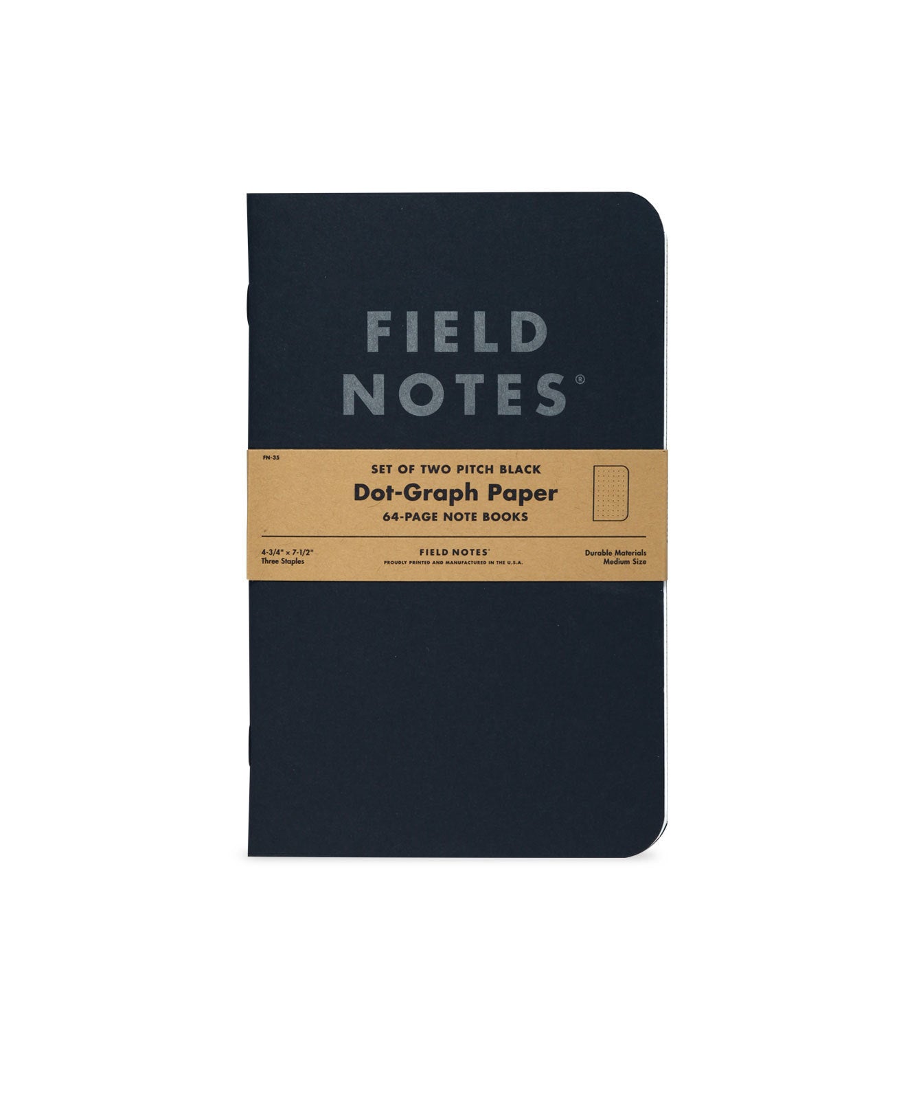 Field Notes - Pitch Black Note Book - Dot-Graph 2-Pack