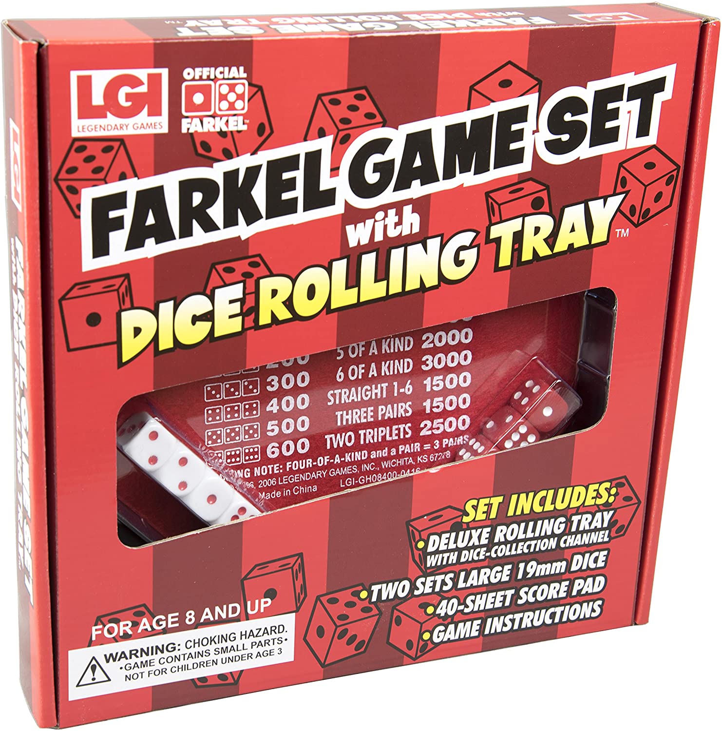 Farkel Game Set w/ Rolling Tray