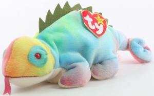 Beanie Baby: Iggy the Iguana (Rainbow, Tongue, Hang Tag on Spine)