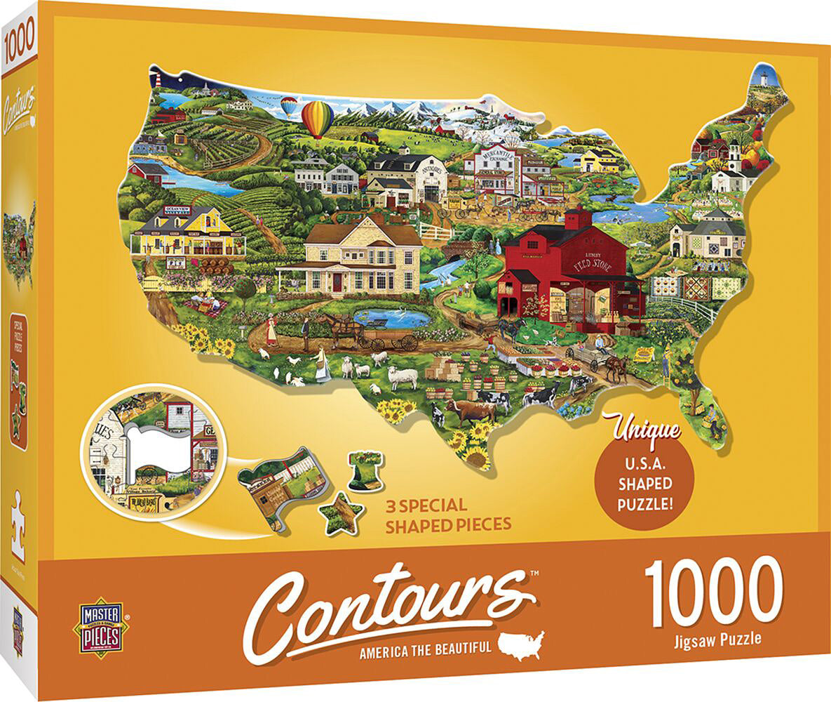 Contours - United States 1000pc Shaped Puzzle