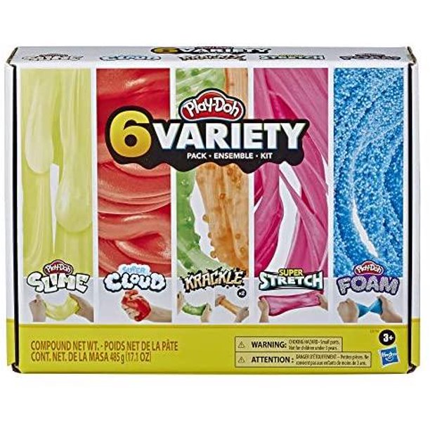 Play-Doh Compound Corner Variety 6 Pack - Slime, Cloud, Krackle, Stretch, Foam