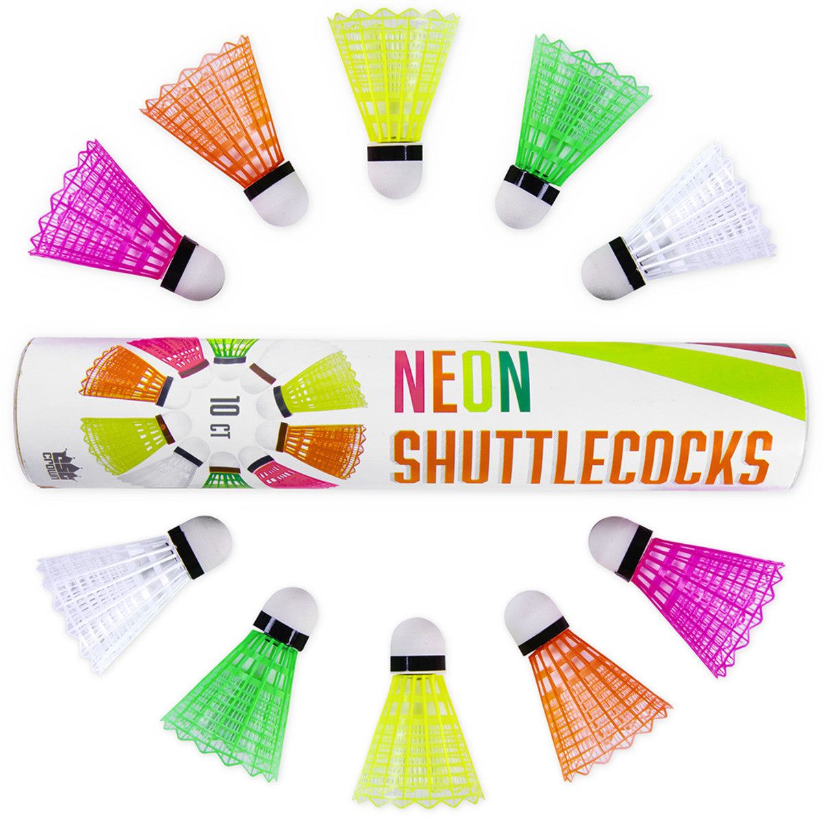 Neon Plastic Shuttlecocks (10 count)