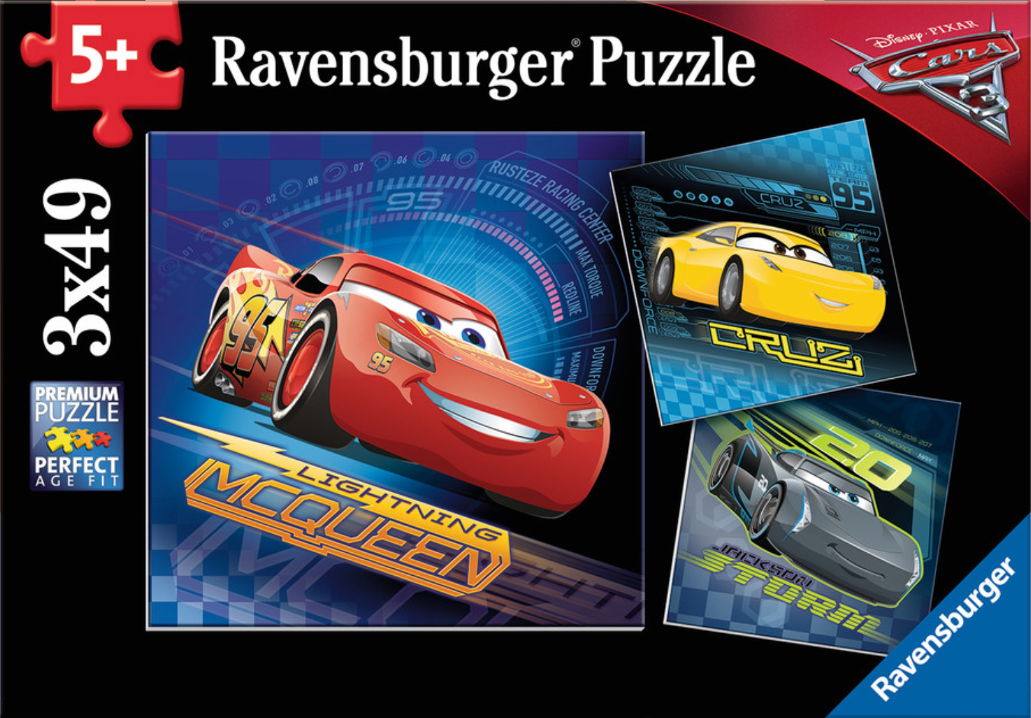 Disney Pixar: Cars 3 (49 pc puzzle x3)
