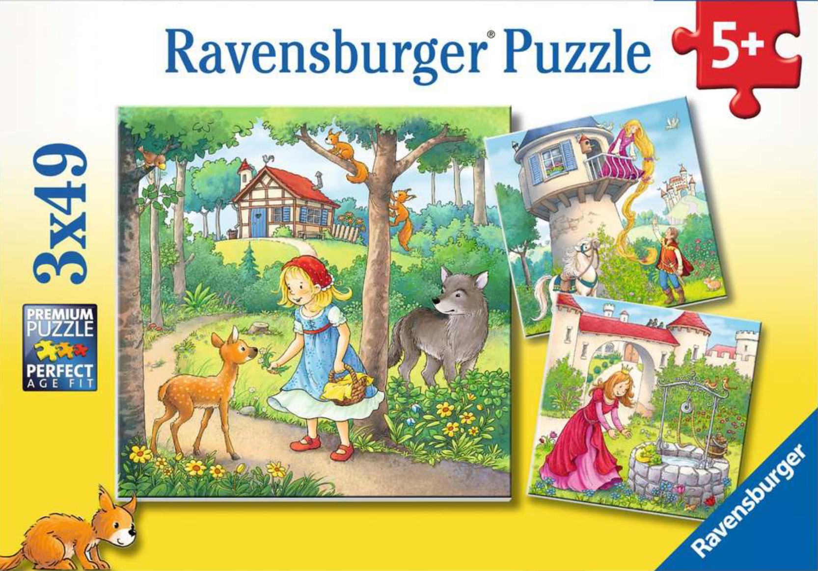 Rapunzel, Little Red Riding Hood, and The Frog Prince (49 pc puzzle x3)