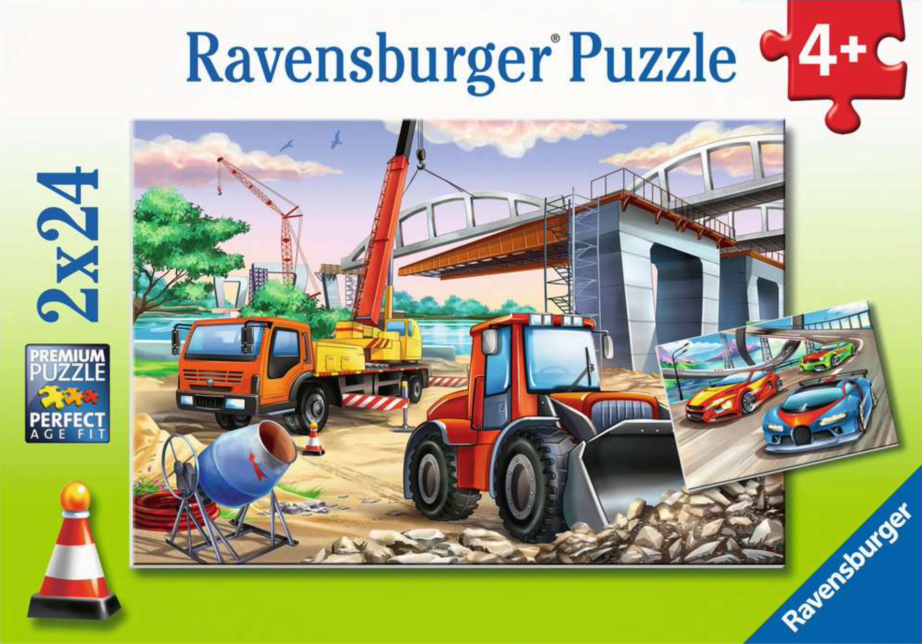 Construction & Cars (24 pc puzzle x2)