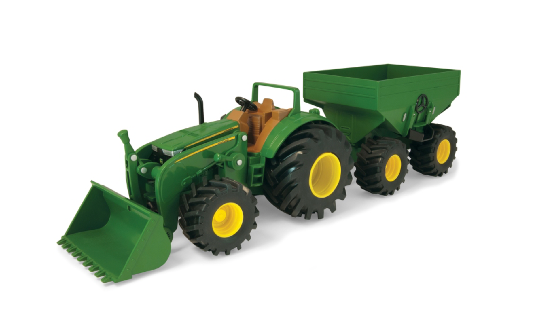 John Deere Monster Treads Lights & Sounds - 8" Tractor with Wagon