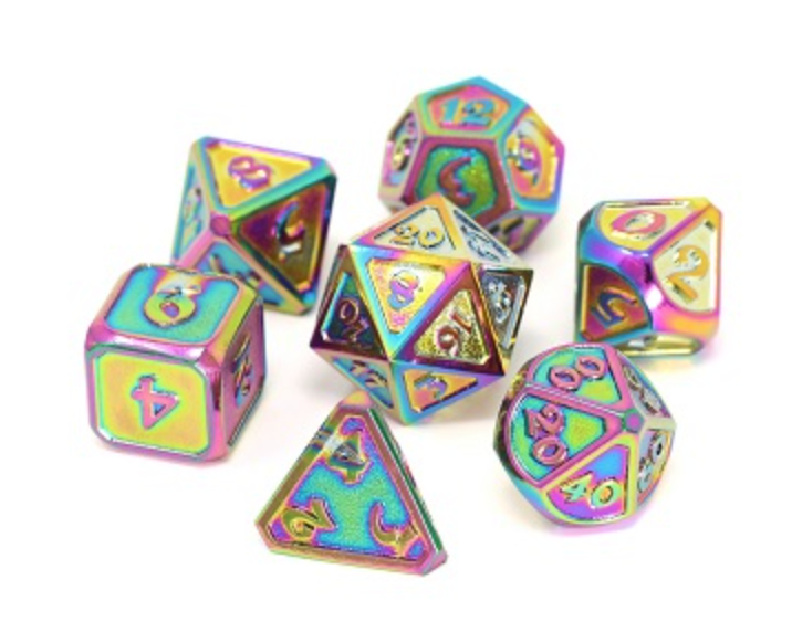 Metal Mythica Dice Set - Scorched Rainbow