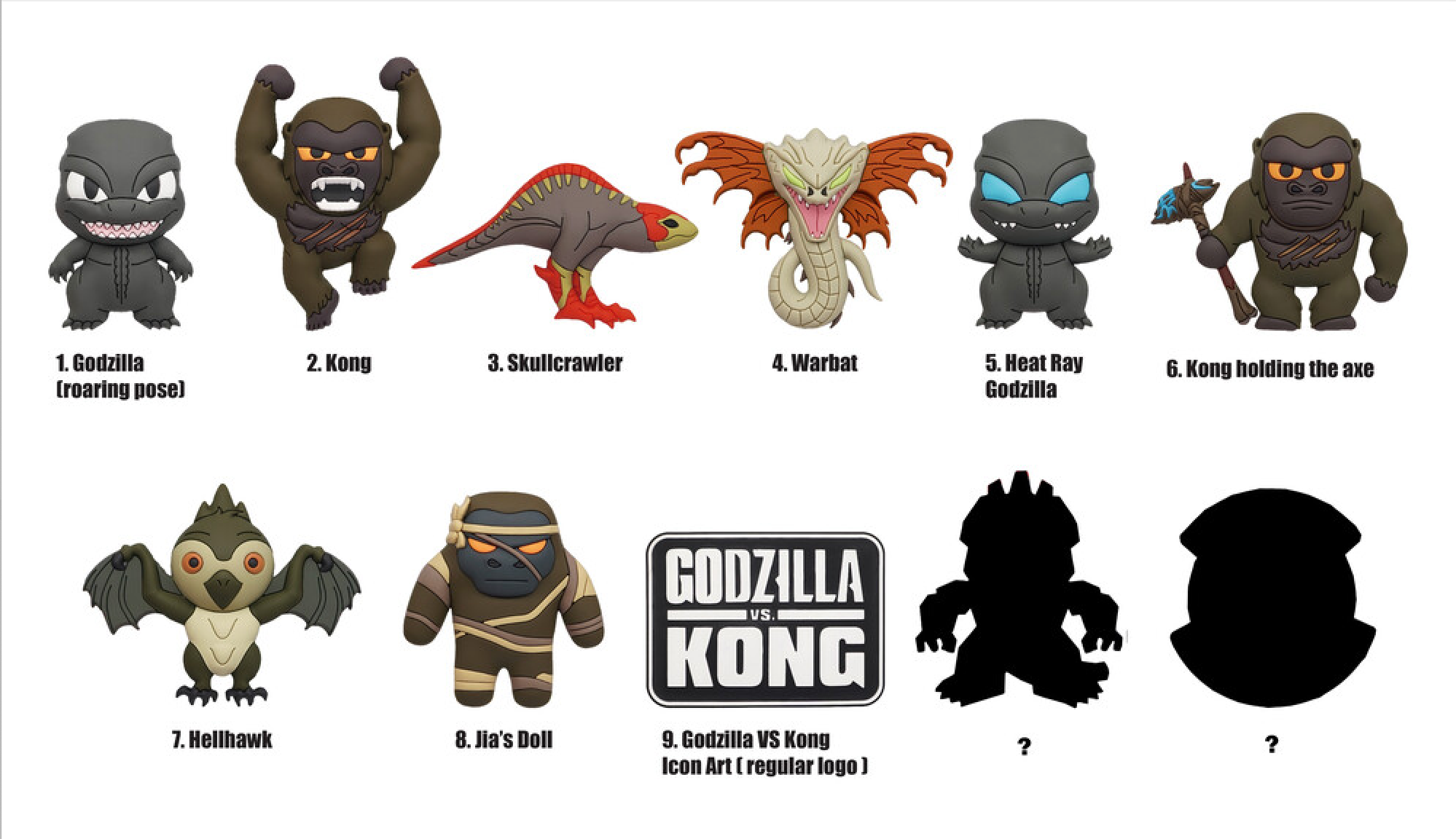 3D Foam Figural Collectible Bag Clip - Godzilla Vs Gong (Assorted Styles)