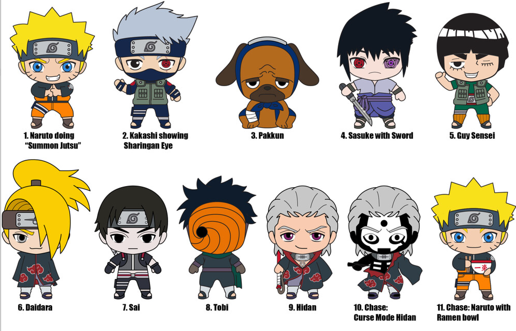 3D Foam Figural Collectible Bag Clip - Naruto Shippuden Series 3 (Assorted Styles)