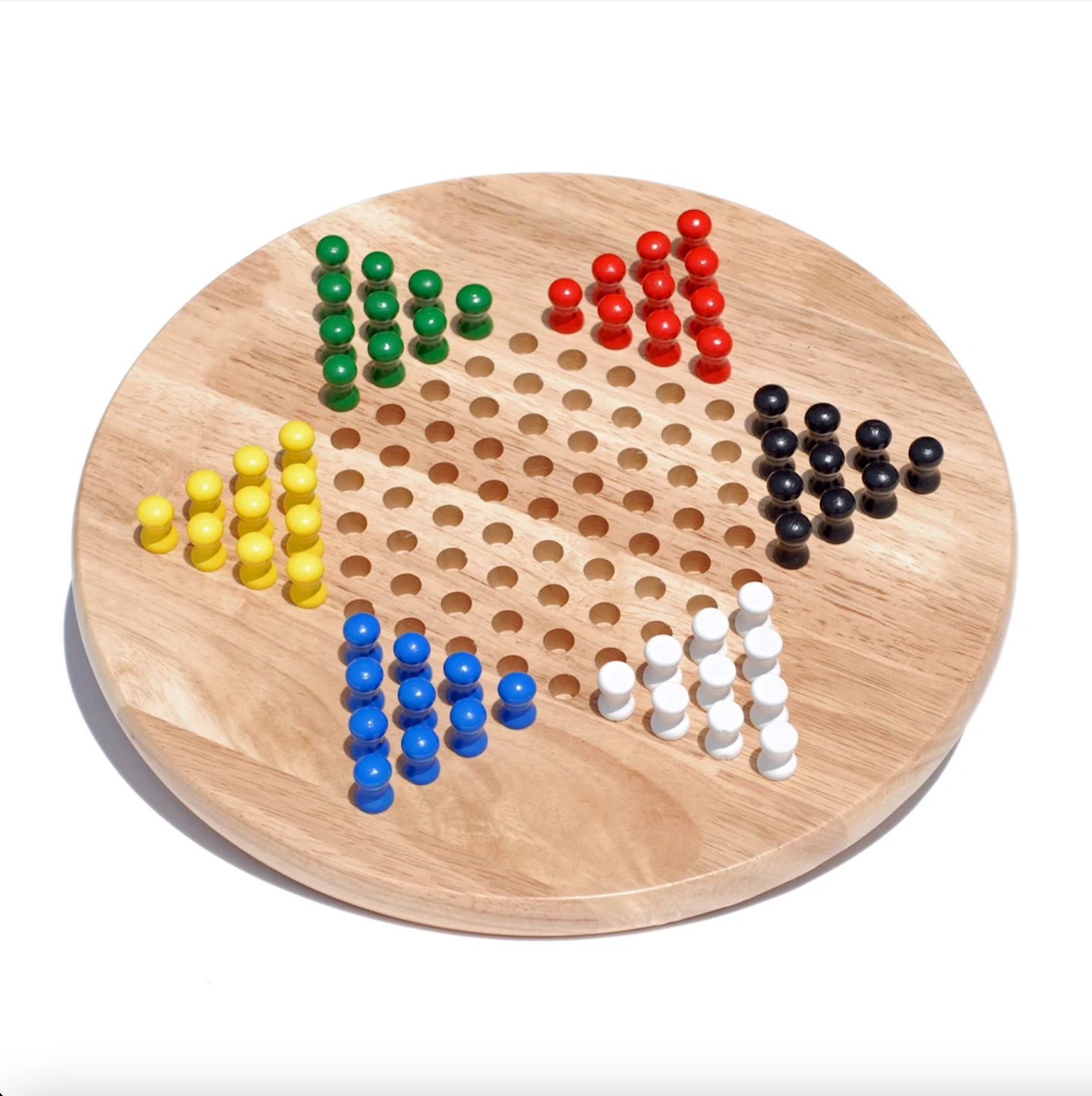 Chinese Checkers - 11.5" Diameter w Wooden Pegs