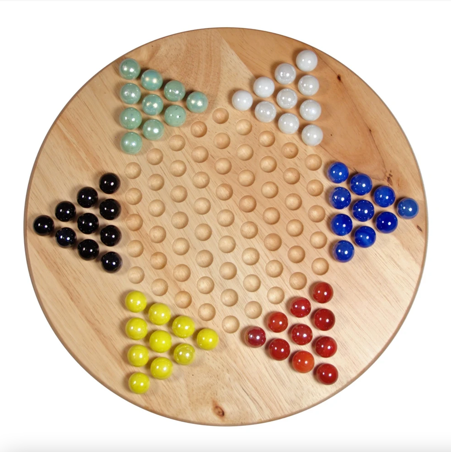 Chinese Checkers - 11.5" Diameter with Glass Marbles