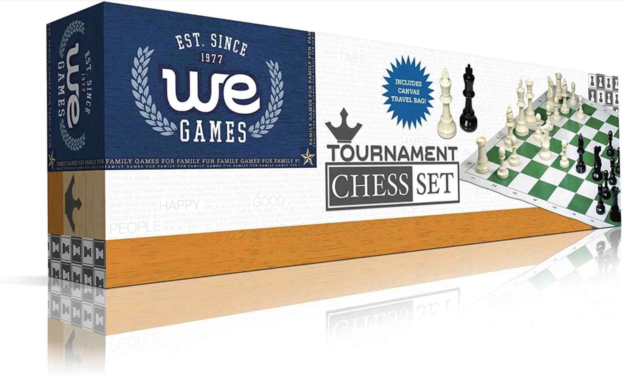 Tournament Chess Set with Canvas Travel Bag - Black