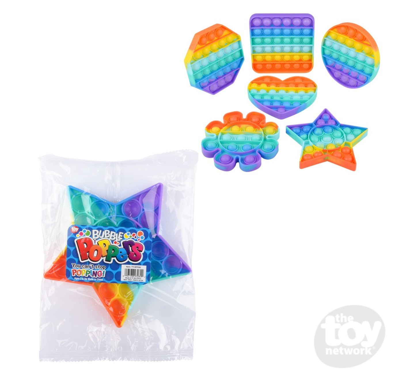 5" Rainbow Bubble Poppers