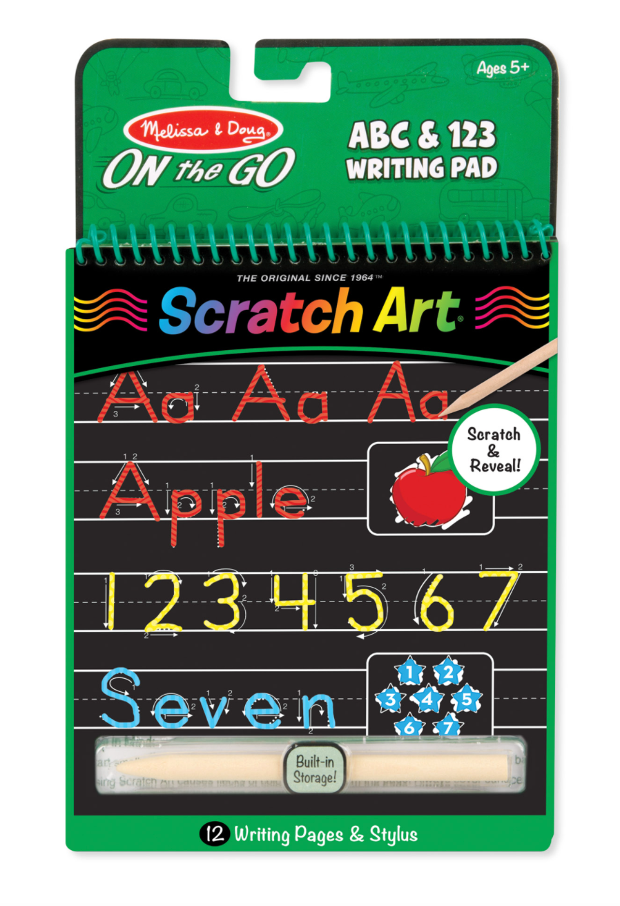 On the Go Scratch Art Color Reveal Pad - ABC & 123