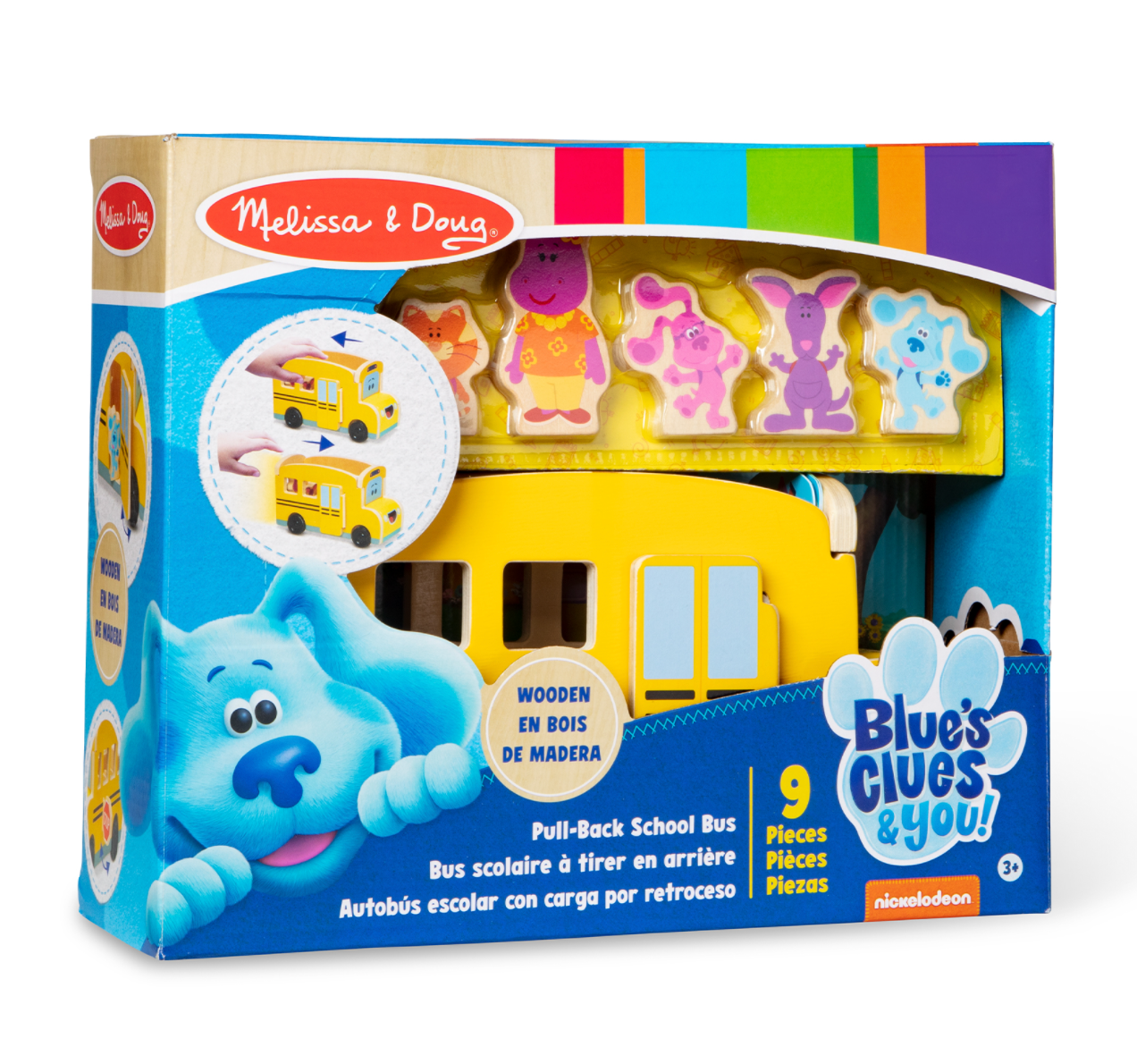 Blue's Clues & You! Wooden Pull-Back School Bus