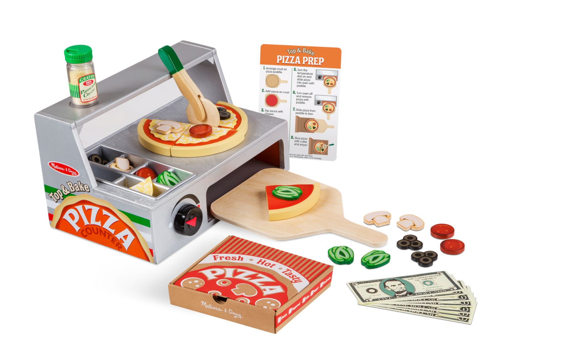 Top & Bake Pizza Counter - Wooden Play Food