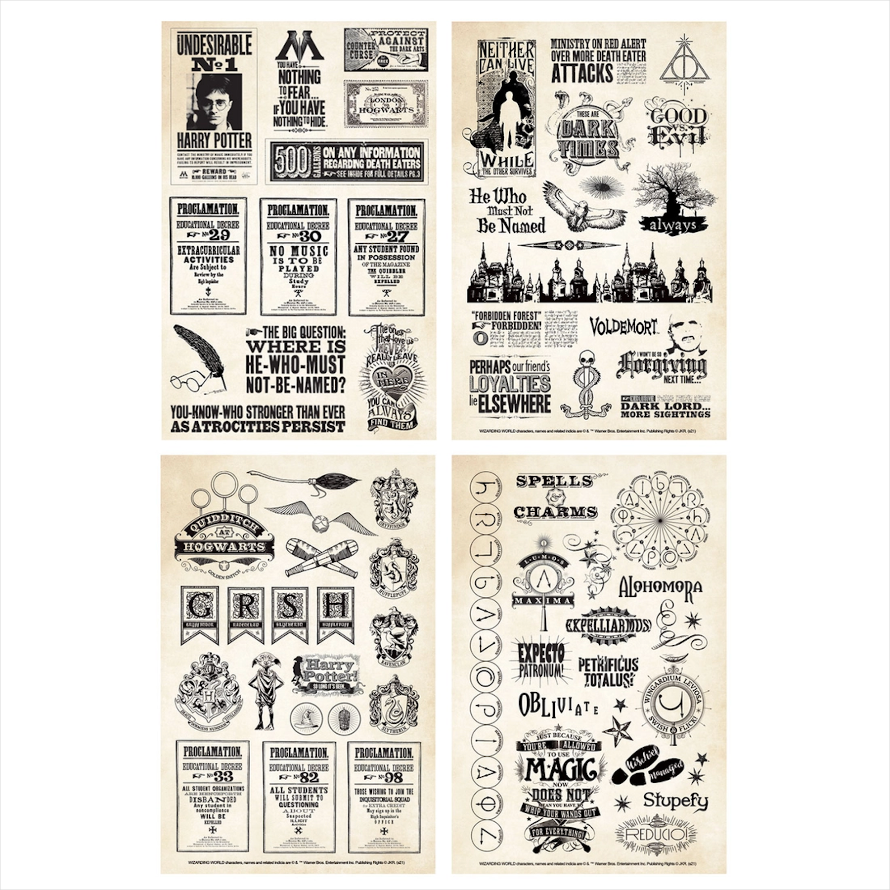 Harry Potter: Papers & Proclamations Sticker Set