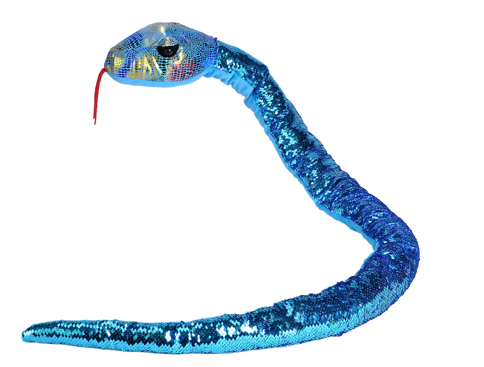 Sequin Snake Stuffed Animal - 54" (Teal/Purple)