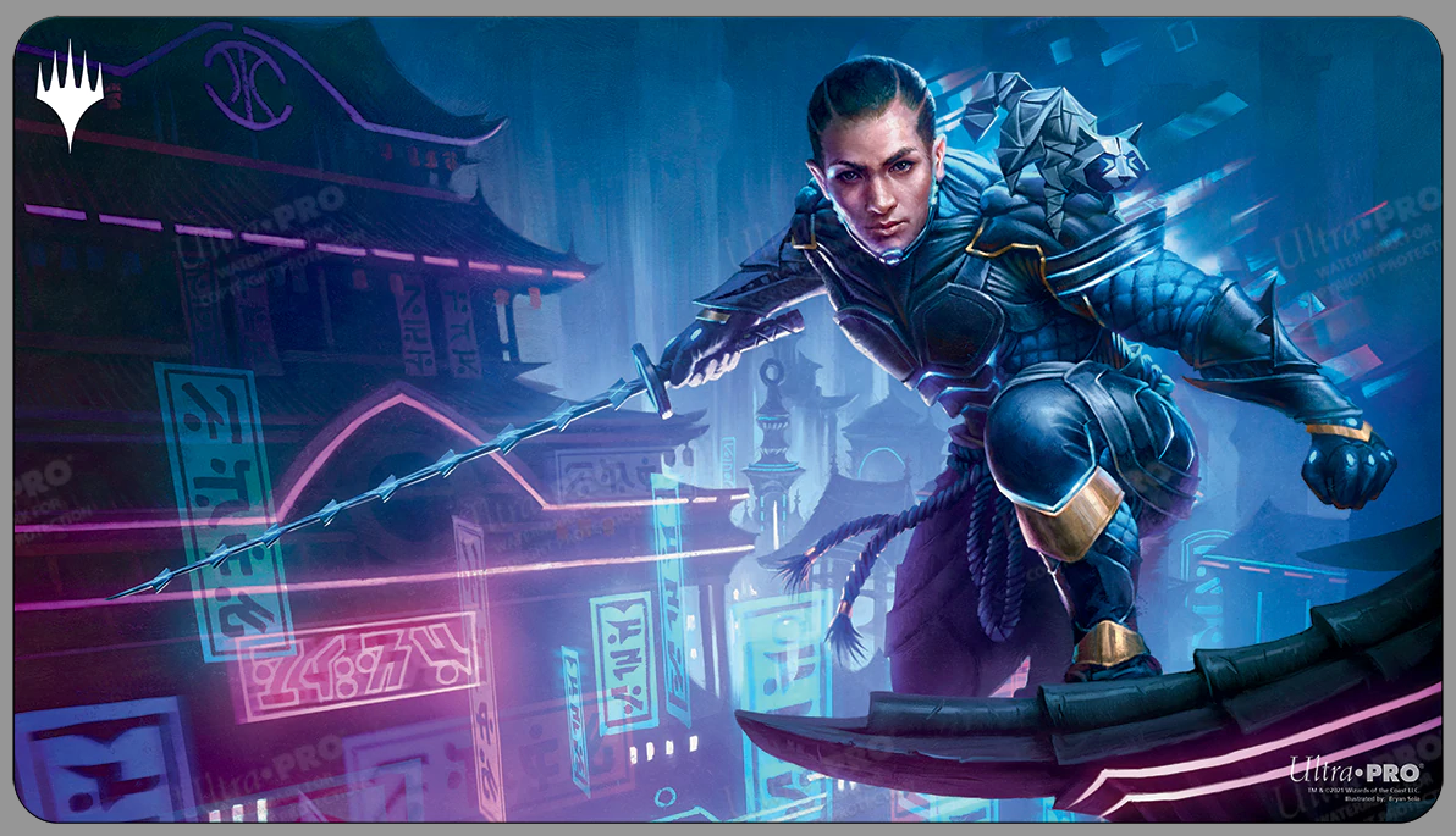 Magic the Gathering Playmat: Kamigawa Neon Dynasty - Kaito Shizuki