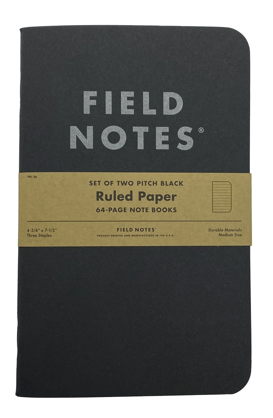 Field Notes - Pitch Black Note Book - Ruled Paper 2-Pack
