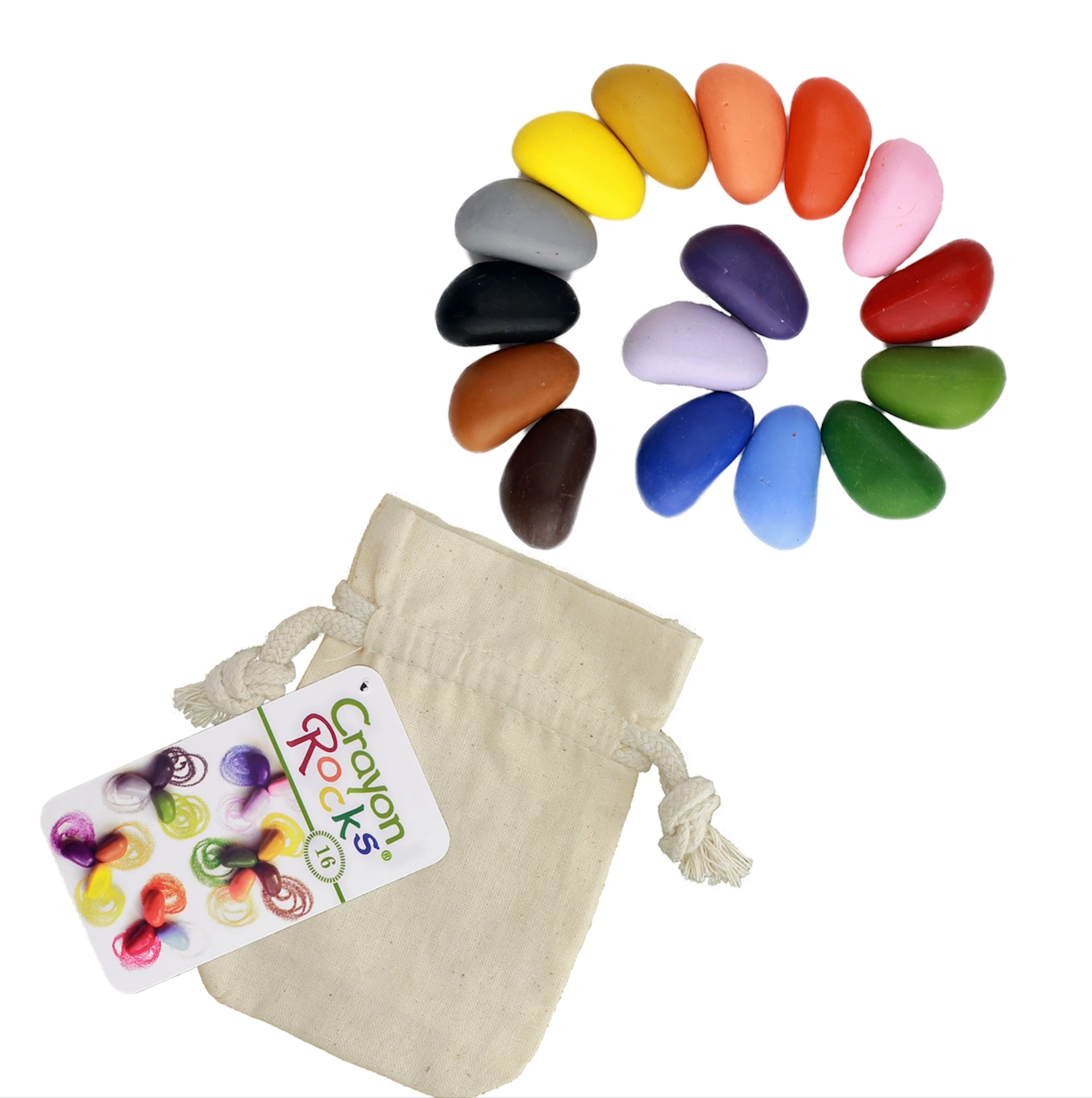 Crayon Rocks: 16 Colors in a Muslin Bag