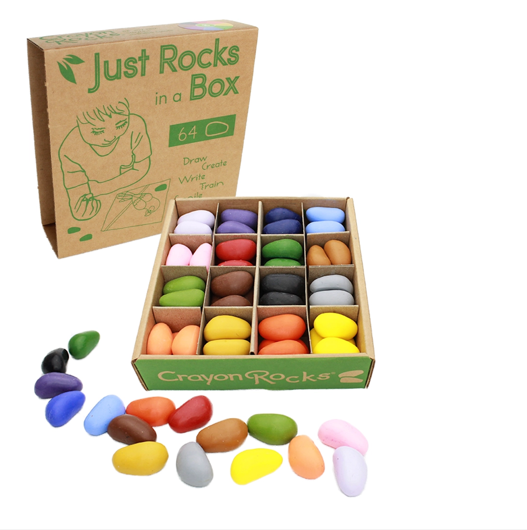 Crayon Rocks: Just Rocks in a Box - 16 Colors/64 Crayons