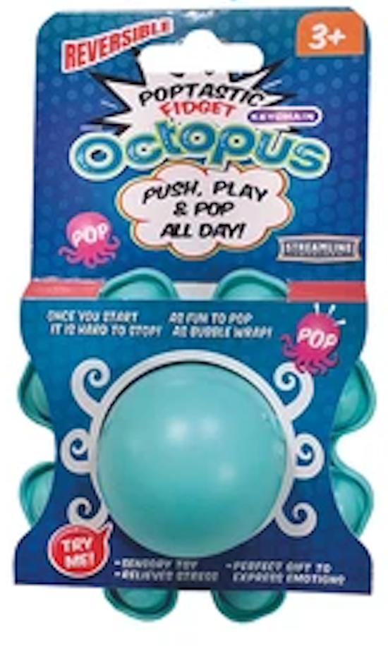 Octopus Happy/Sad Fidget Keychain