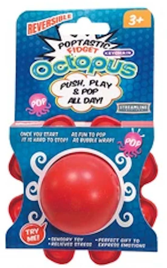 Octopus Happy/Sad Fidget Keychain