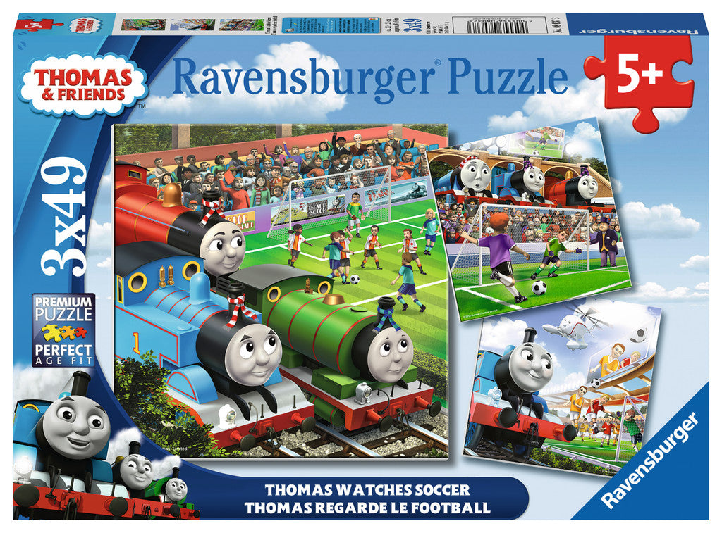 Thomas & Friends: Thomas Watches Soccer (3 x 49 pc puzzle)