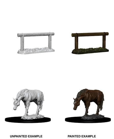 Pathfinder Deep Cuts Unpainted Miniatures: W10 Horse & Hitch