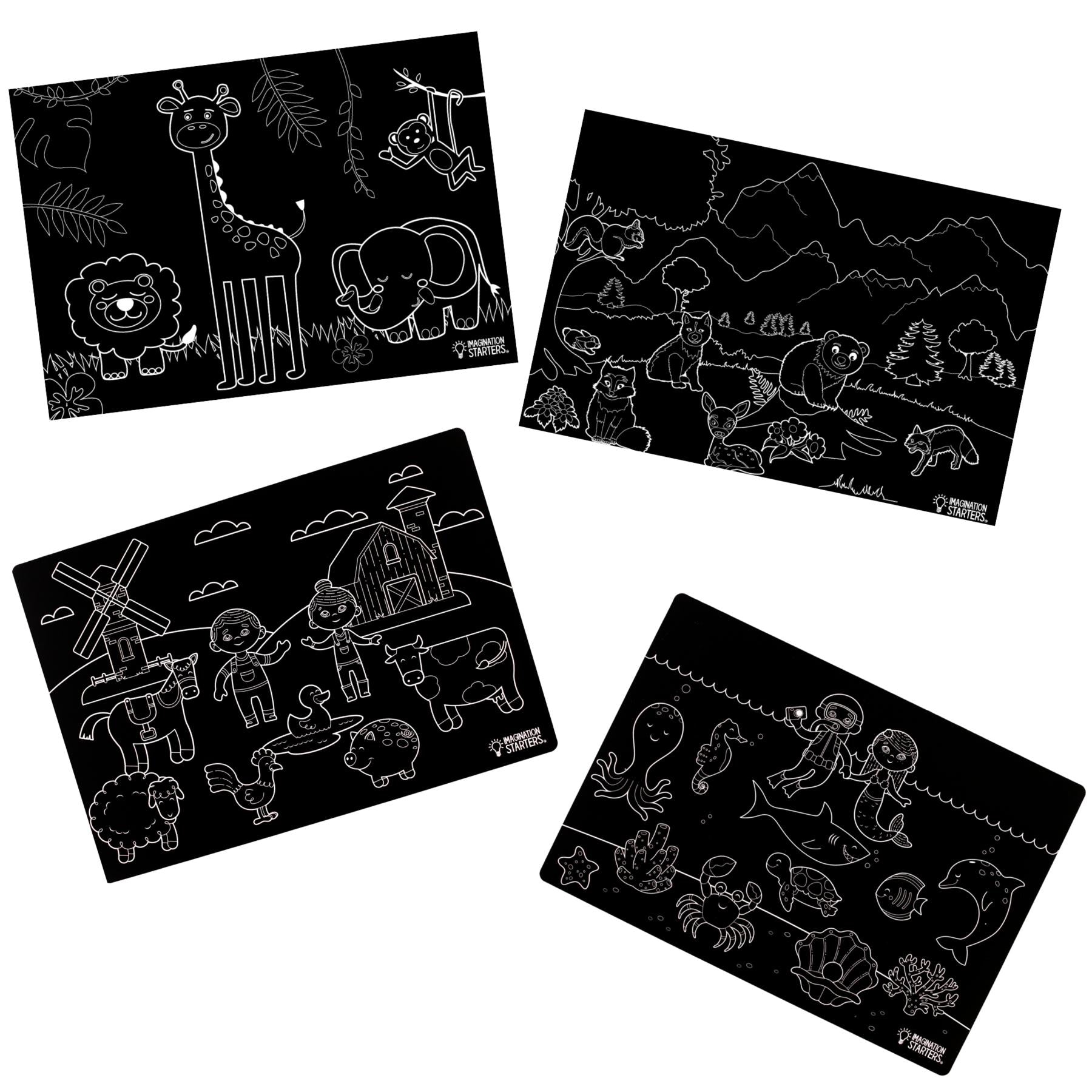 Chalkboard Placemat: Animals (Set of 4)