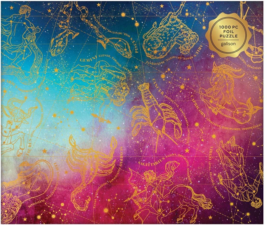 Astrology with Foil Astrological Star Signs (1000 pc gold foil puzzle)