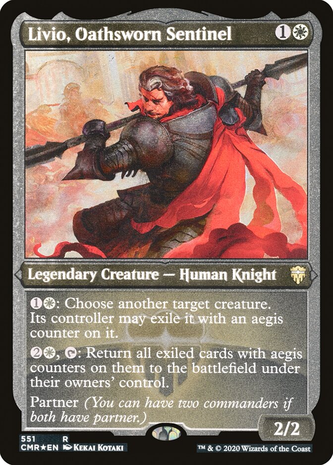 Livio, Oathsworn Sentinel (Foil Etched) [Foil] :: CMR